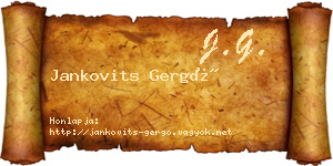 Jankovits Gergő névjegykártya